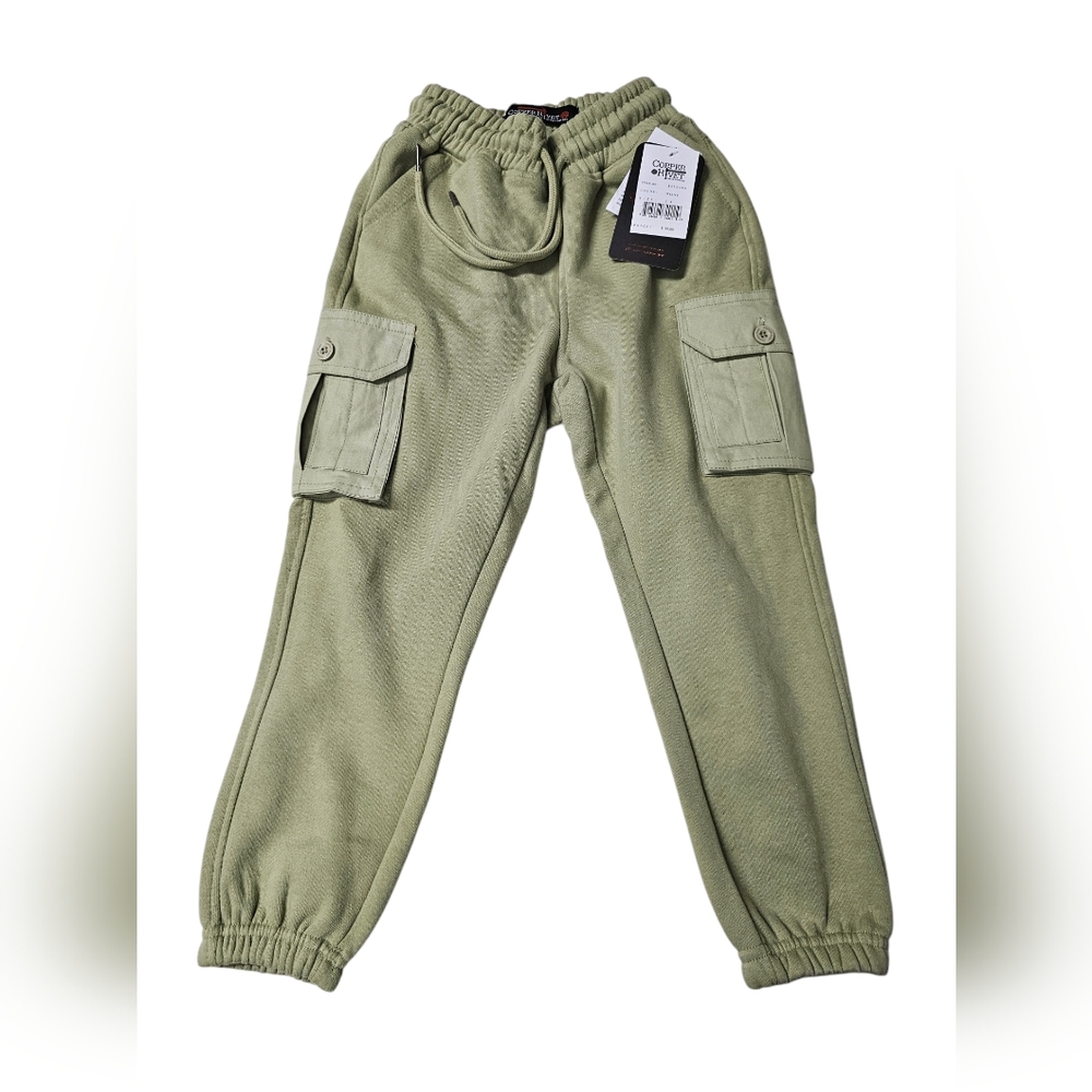 Copper Rivet Denim Factory Youth Sweatpants Jogger Olive Size 3-4 NWT